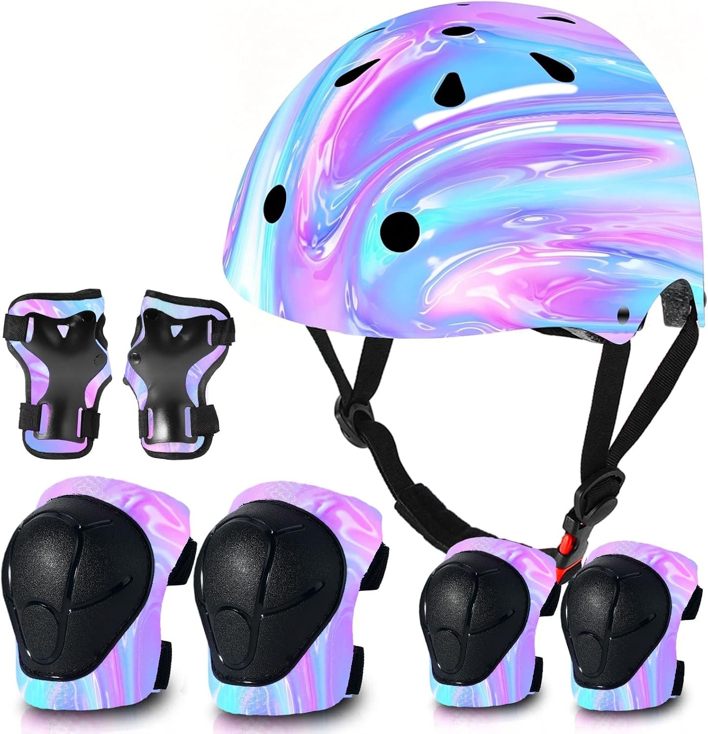 adjustable gradient color kidstoddler bike helmet for 1 2 3 5 8 14 years boys girlsskateboard helmet with knee and elbow